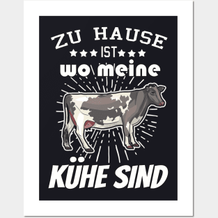 Zu Hause ist wo meine Kühe sind Landwirt Posters and Art